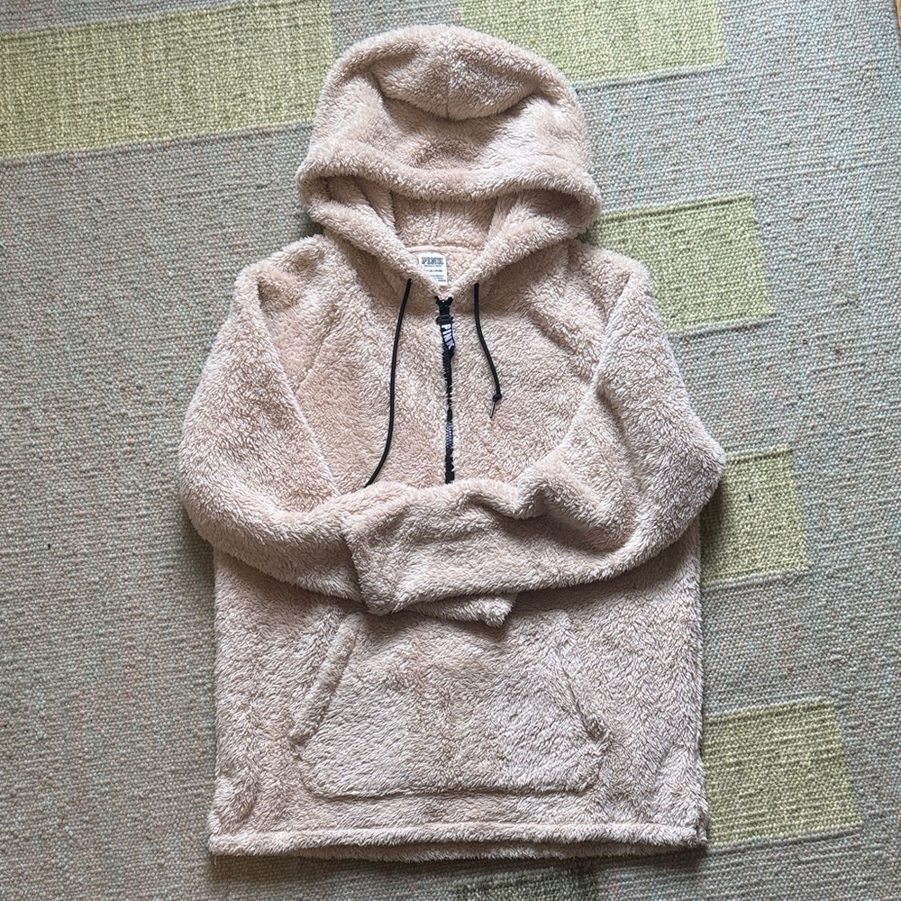 Victoria’s Secret PINK  Sherpa Fleece Hoodie in Cream